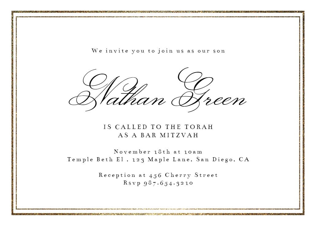 Classy - invitación de bar & bat mitzvah