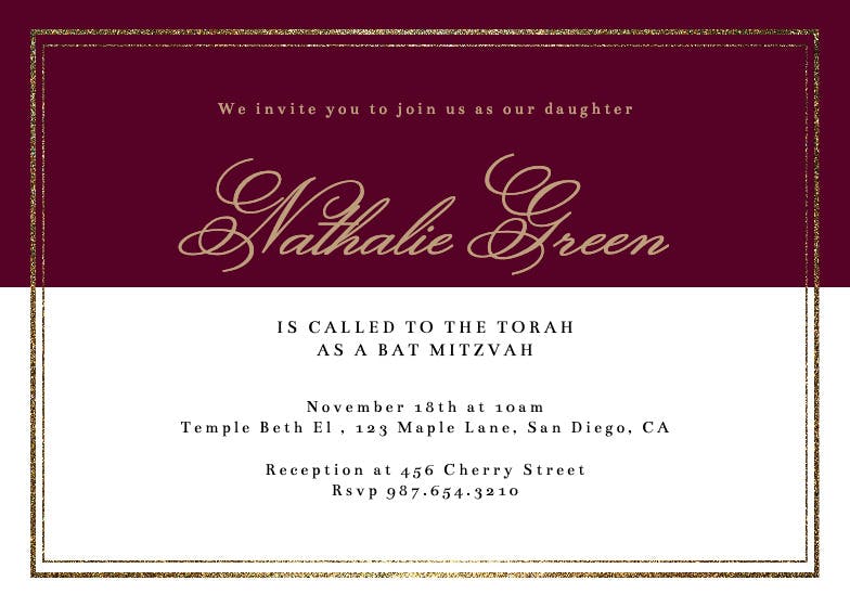 Classy - bar & bat mitzvah invitation