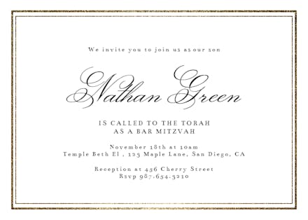 Classy - bar & bat mitzvah invitation