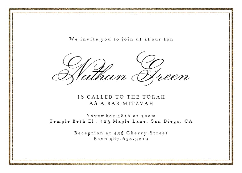 Classy - bar & bat mitzvah invitation