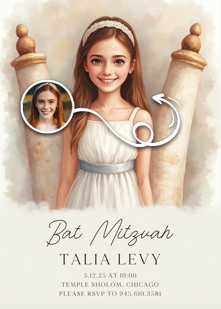 Crowned in tradition - bar & bat mitzvah invitation