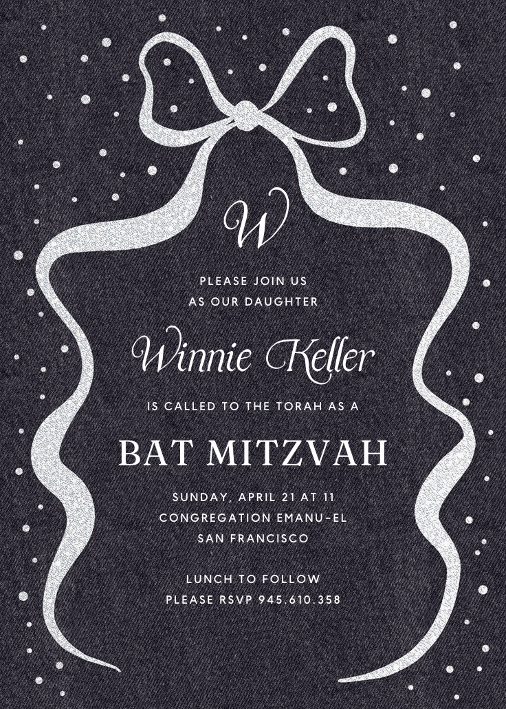 Denim design - invitación de bar & bat mitzvah