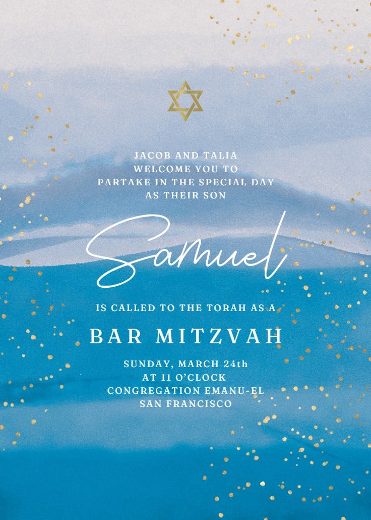 Desert sunset - invitación de bar & bat mitzvah