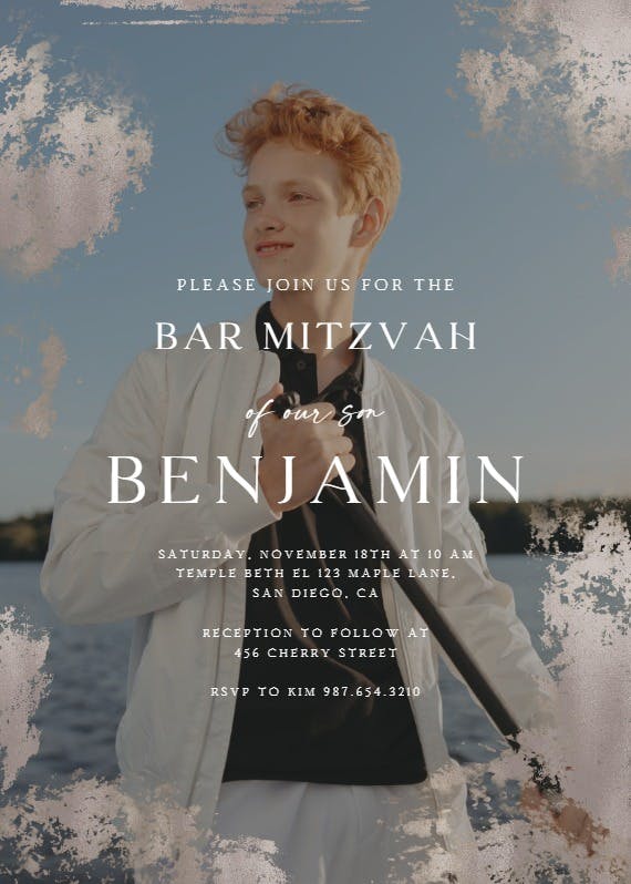 Foiled photo - invitación de bar & bat mitzvah