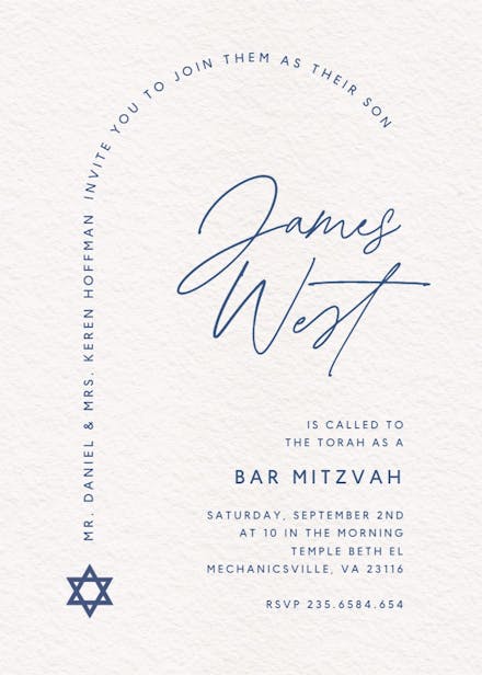 Framed in faith - bar & bat mitzvah invitation