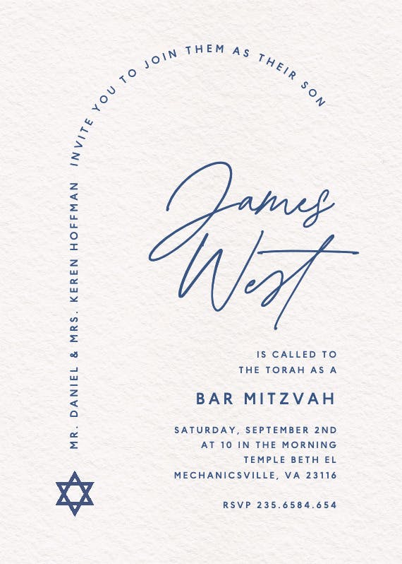 Framed in faith -  invitación de bar & bat mitzvah