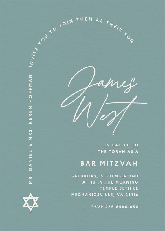 Framed in faith -  invitación de bar & bat mitzvah