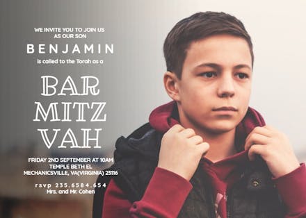 Full photo - Bar Mitzvah & Bat Mitzvah Invitation