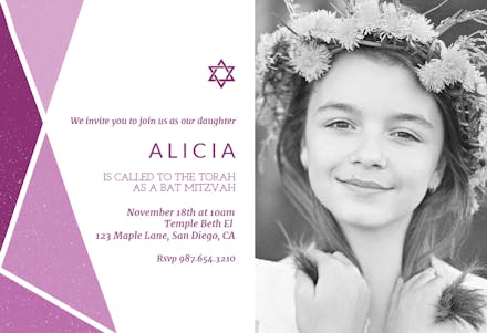 Geometric - Bar & Bat Mitzvah Invitation Template (Free) | Greetings Island