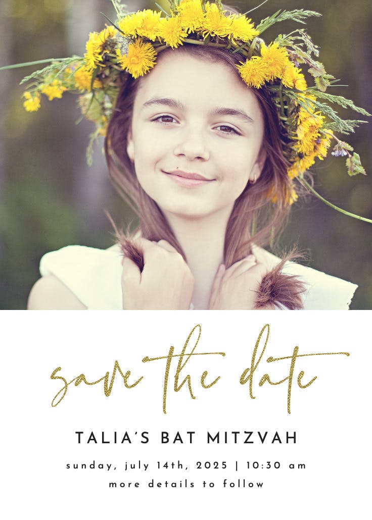 Gold handwritten script - invitación de bar & bat mitzvah