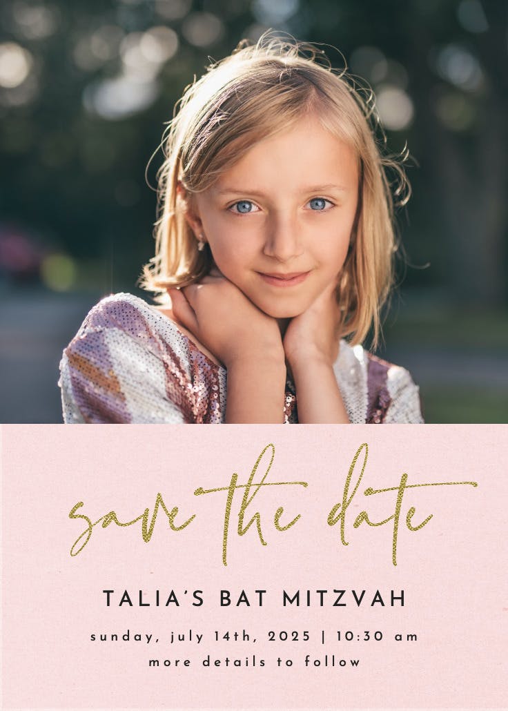 Gold handwritten script - invitación de bar & bat mitzvah