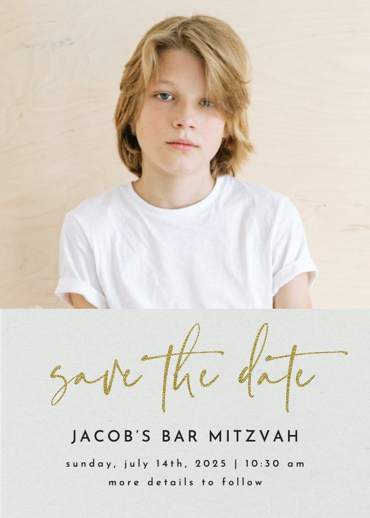 Gold handwritten script - invitación de bar & bat mitzvah