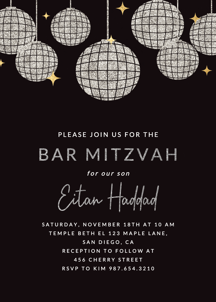 Mega fun party - bar & bat mitzvah invitation