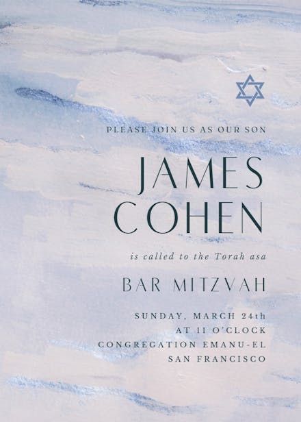 Minimal and elegant - bar & bat mitzvah invitation