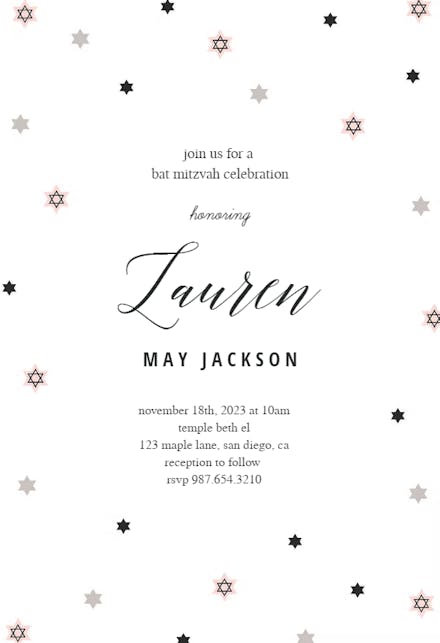 Mitzvah Confetti - Bar Mitzvah & Bat Mitzvah Invitation