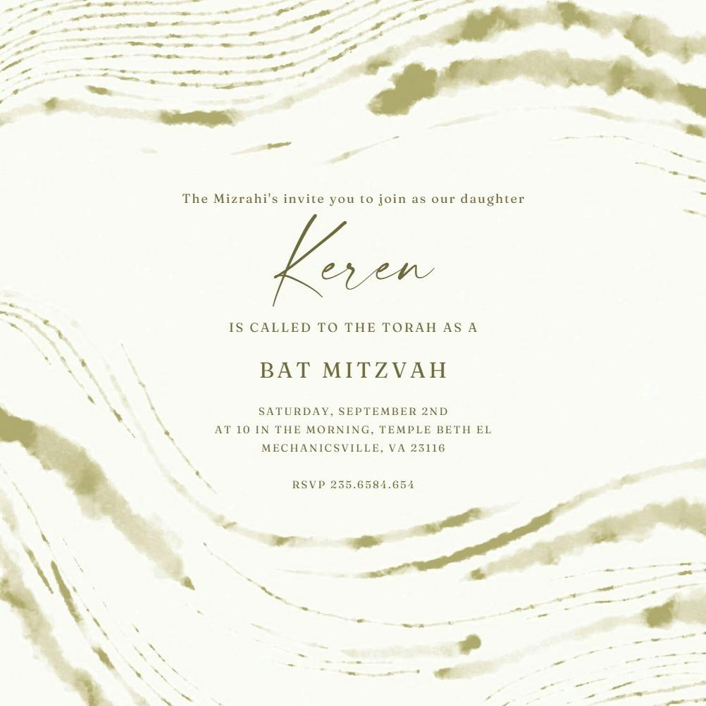 Mitzvah waves - bar & bat mitzvah invitation