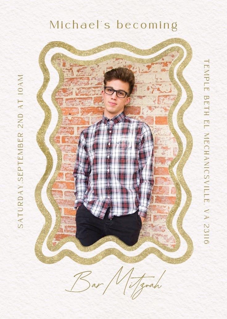 Mod frame - bar & bat mitzvah invitation