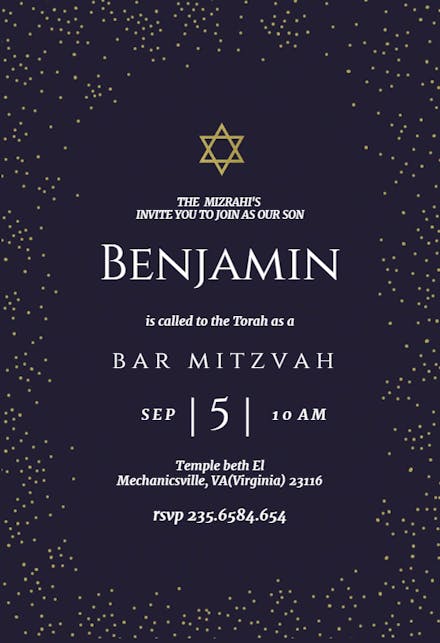 Bar Mitzvah Bat Mitzvah Invitation Templates Free Greetings Island