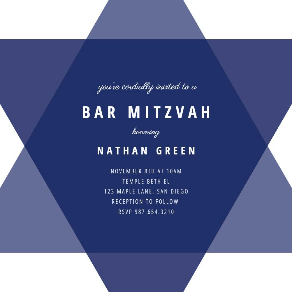 Simple star -  invitación de bar & bat mitzvah