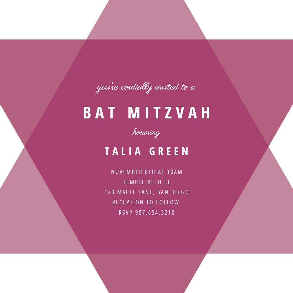 Simple star -  invitación de bar & bat mitzvah