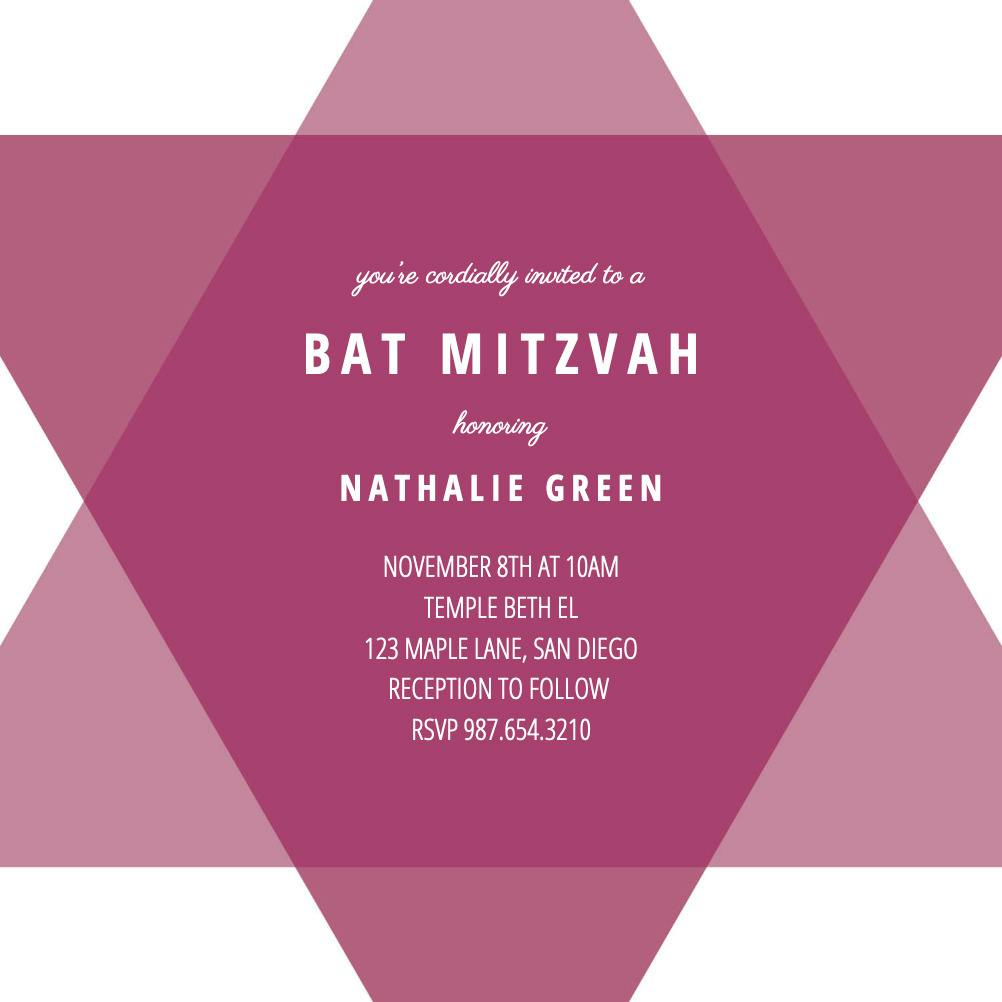 Simple star - bar & bat mitzvah invitation