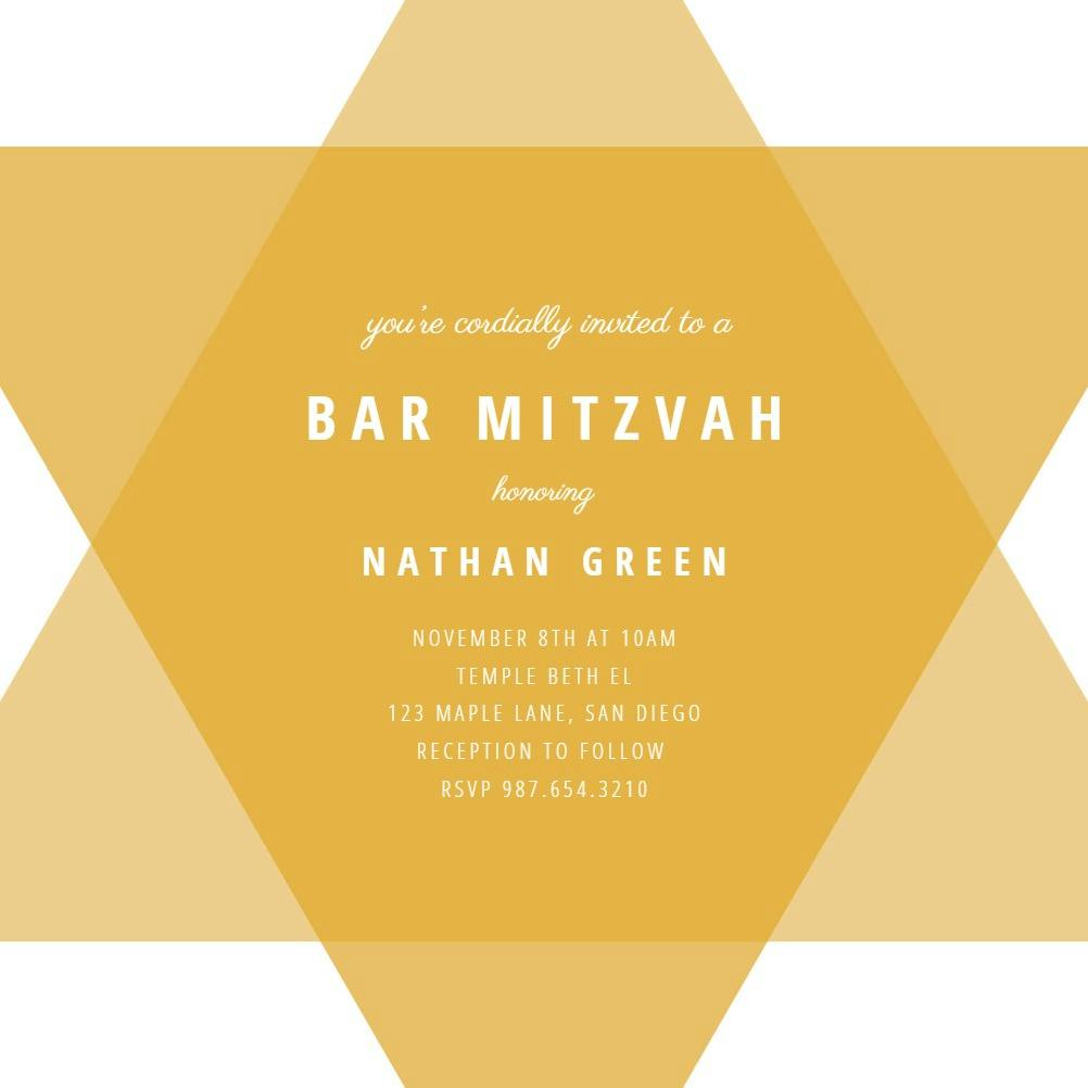 Simple star - bar & bat mitzvah invitation