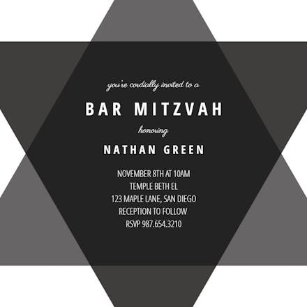 Simple Star - Bar Mitzvah & Bat Mitzvah Invitation