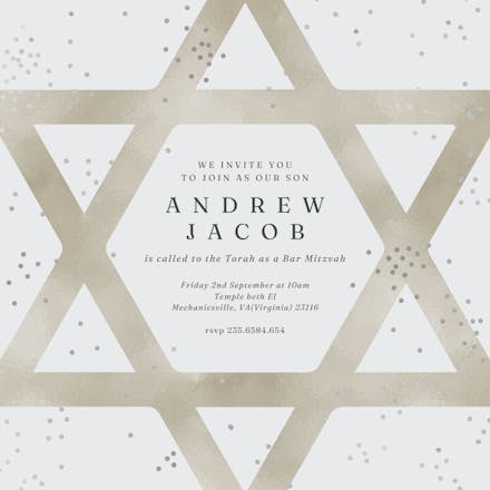 Star & dots - bar & bat mitzvah invitation