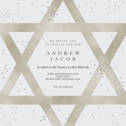 Star & Dots - Bar Mitzvah & Bat Mitzvah Invitation
