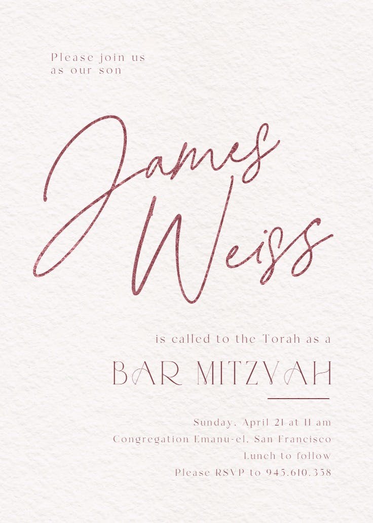 Sweeping surprise - invitación de bar & bat mitzvah