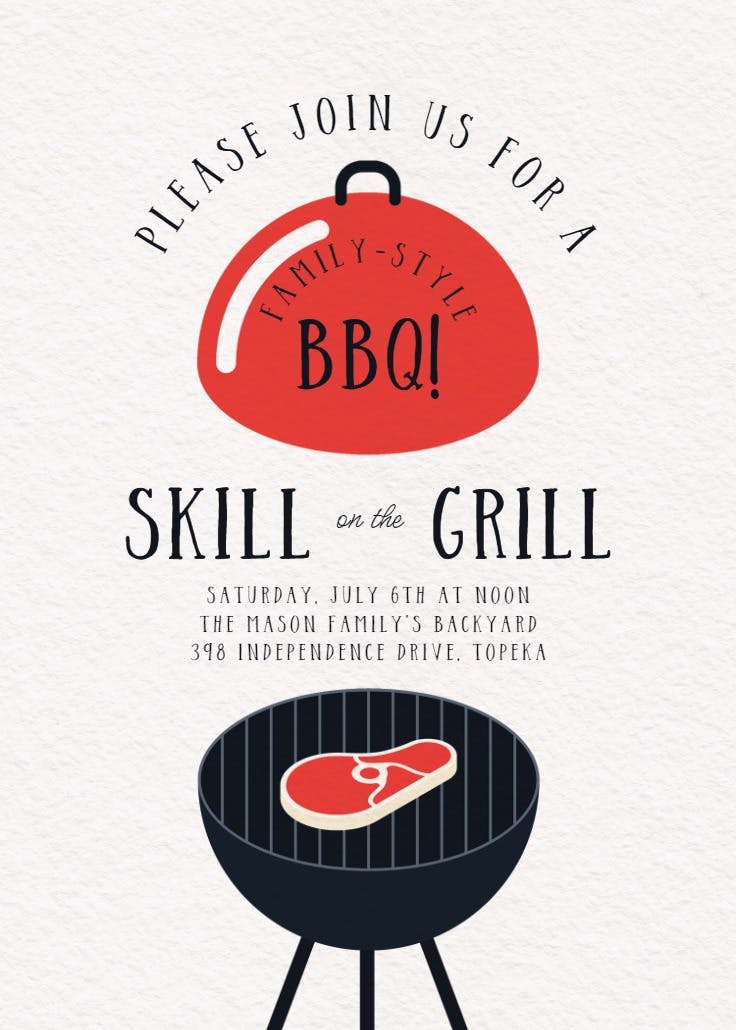 2d bbq - party invitation