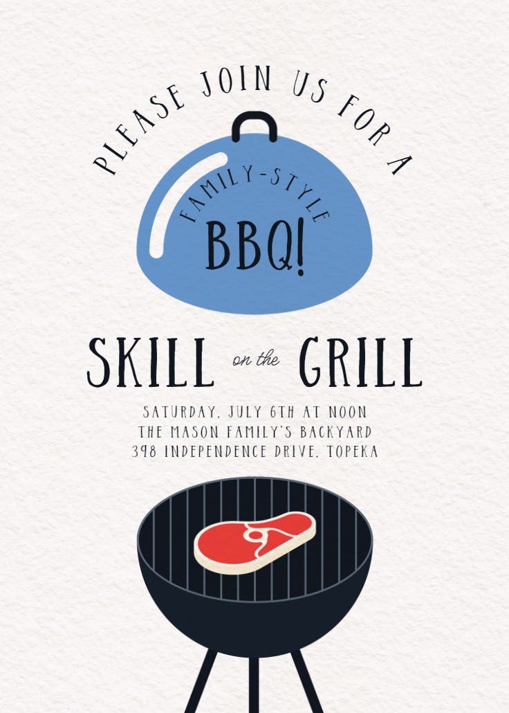 2d bbq - party invitation