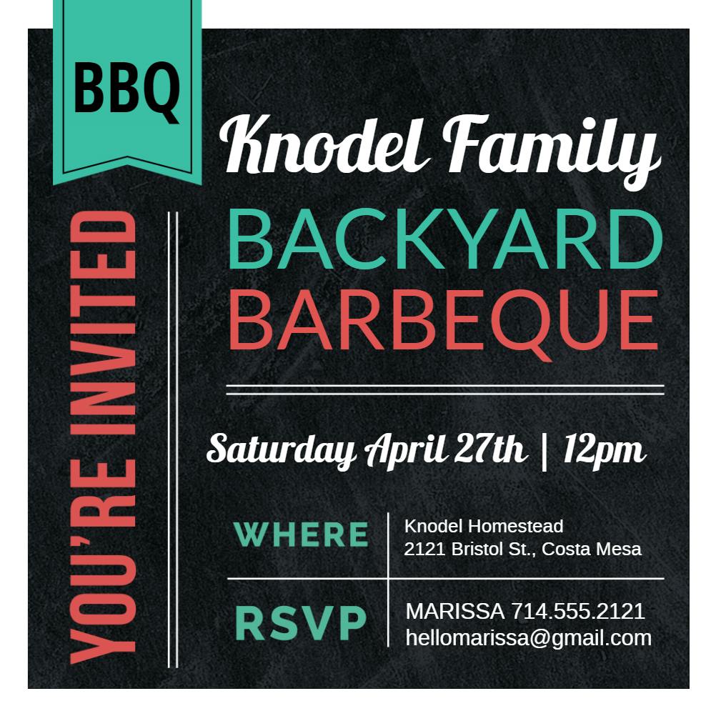 American diner style bbq -  invitation template
