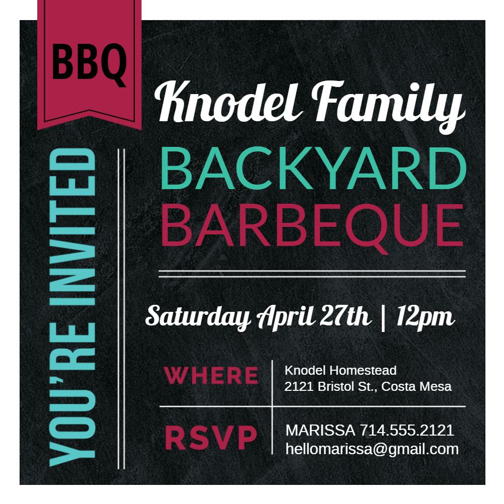 American diner style bbq - party invitation