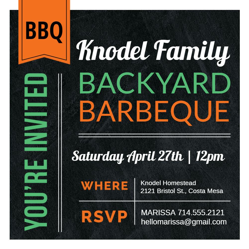 American diner style bbq - party invitation