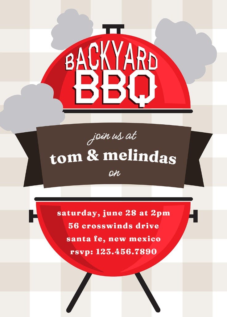 Backyard bbq - bbq party invitation