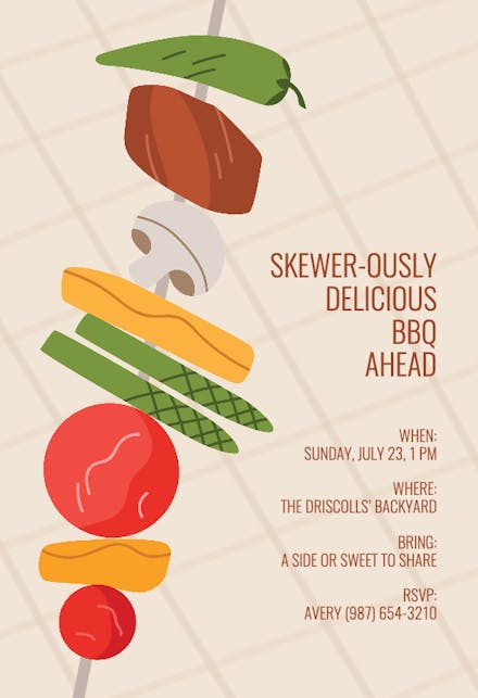 Bbq ahead - party invitation