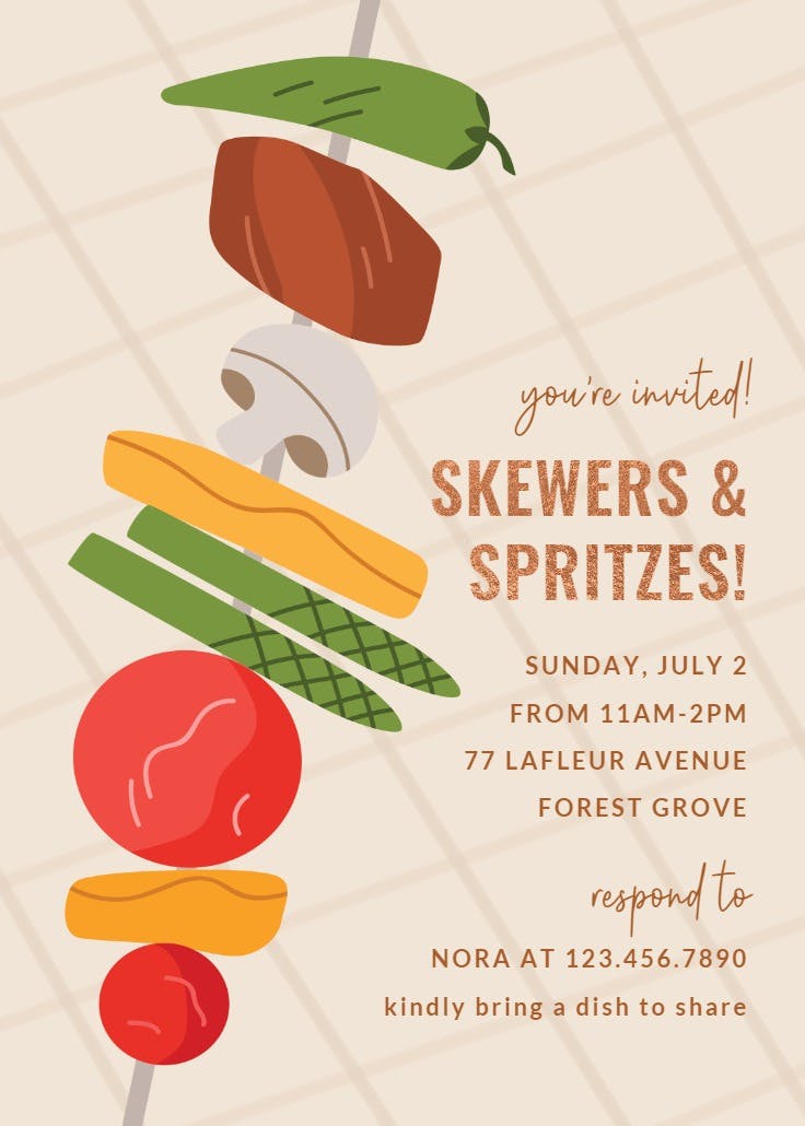 Bbq ahead - printable party invitation