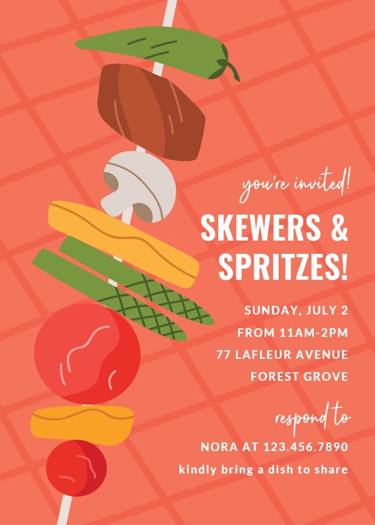 Bbq ahead - printable party invitation