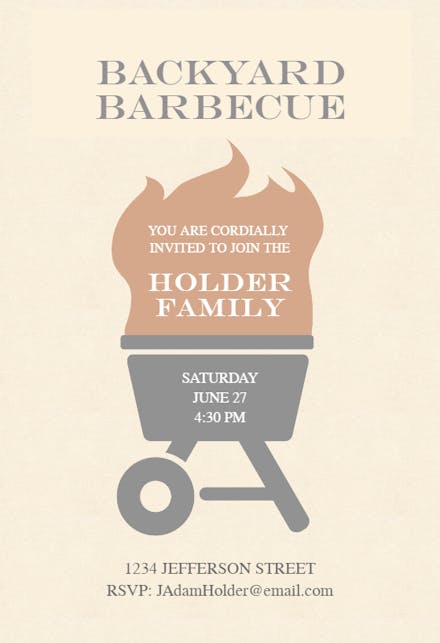 BBQ Basics - BBQ Party Invitation