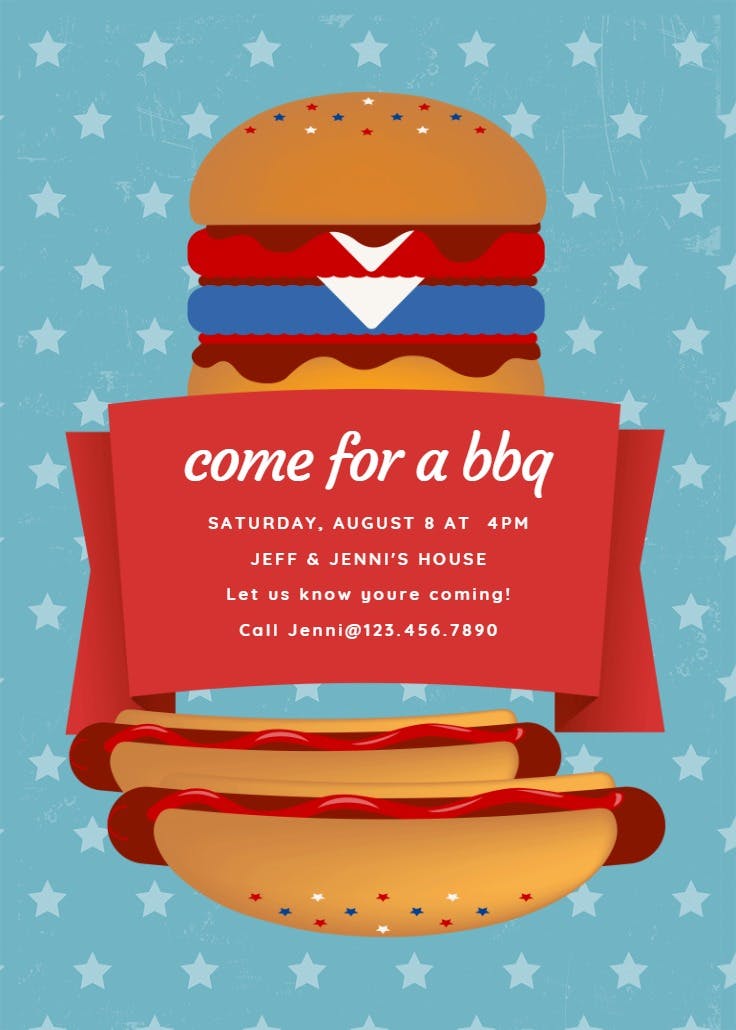 Bbq stack - bbq party invitation