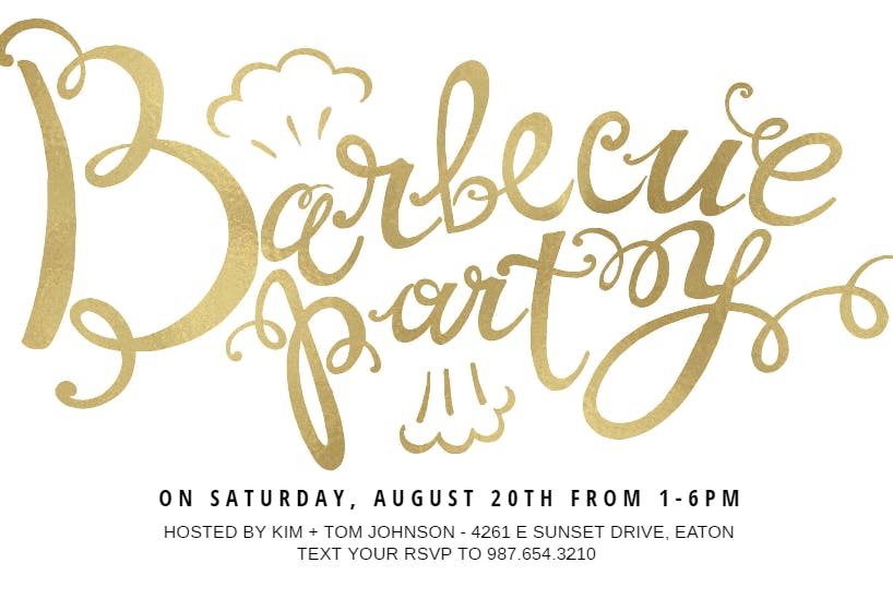 Bbq - bbq party invitation