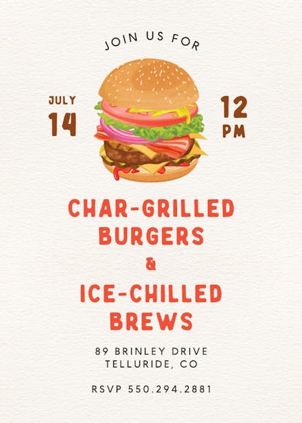 Best summer day - bbq party invitation