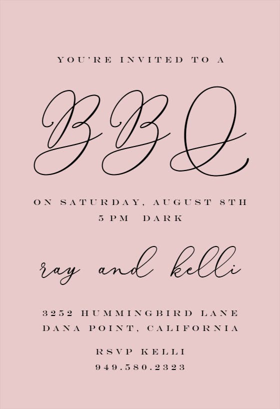 Bold bellisia - bbq party invitation