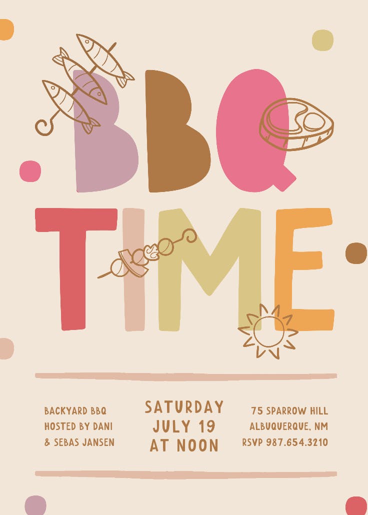 Boldest flavors - bbq party invitation