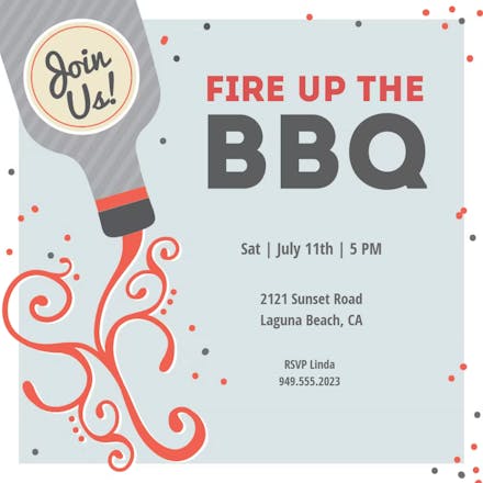 Bottle Splash BBQ - BBQ Party Invitation