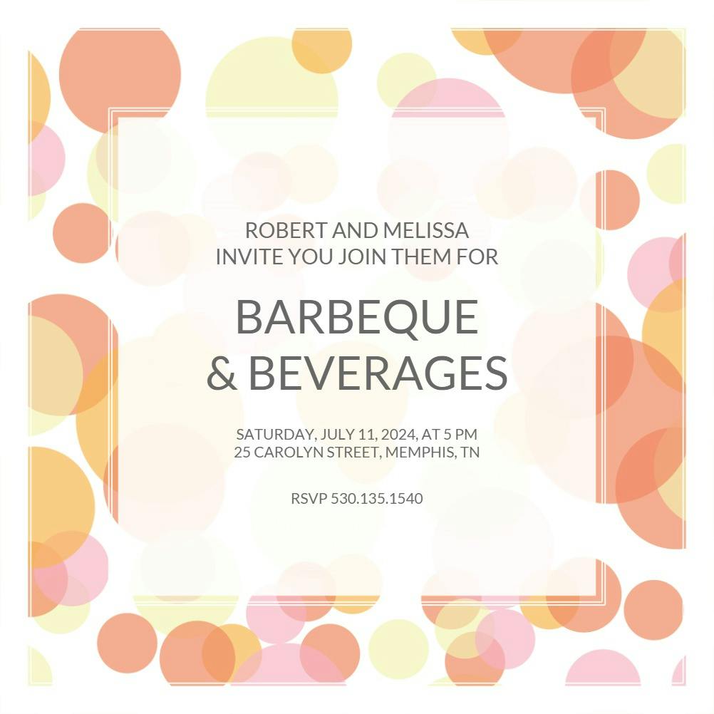 Bouncing bubbles - bbq party invitation