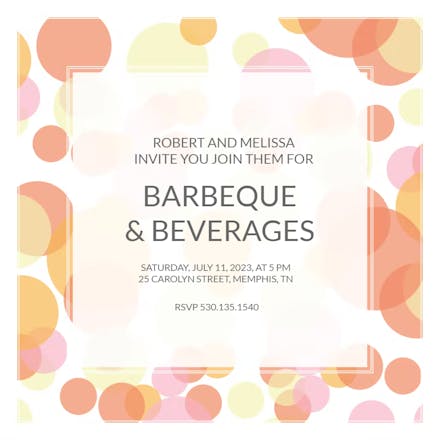 Bouncing Bubbles - BBQ Party Invitation