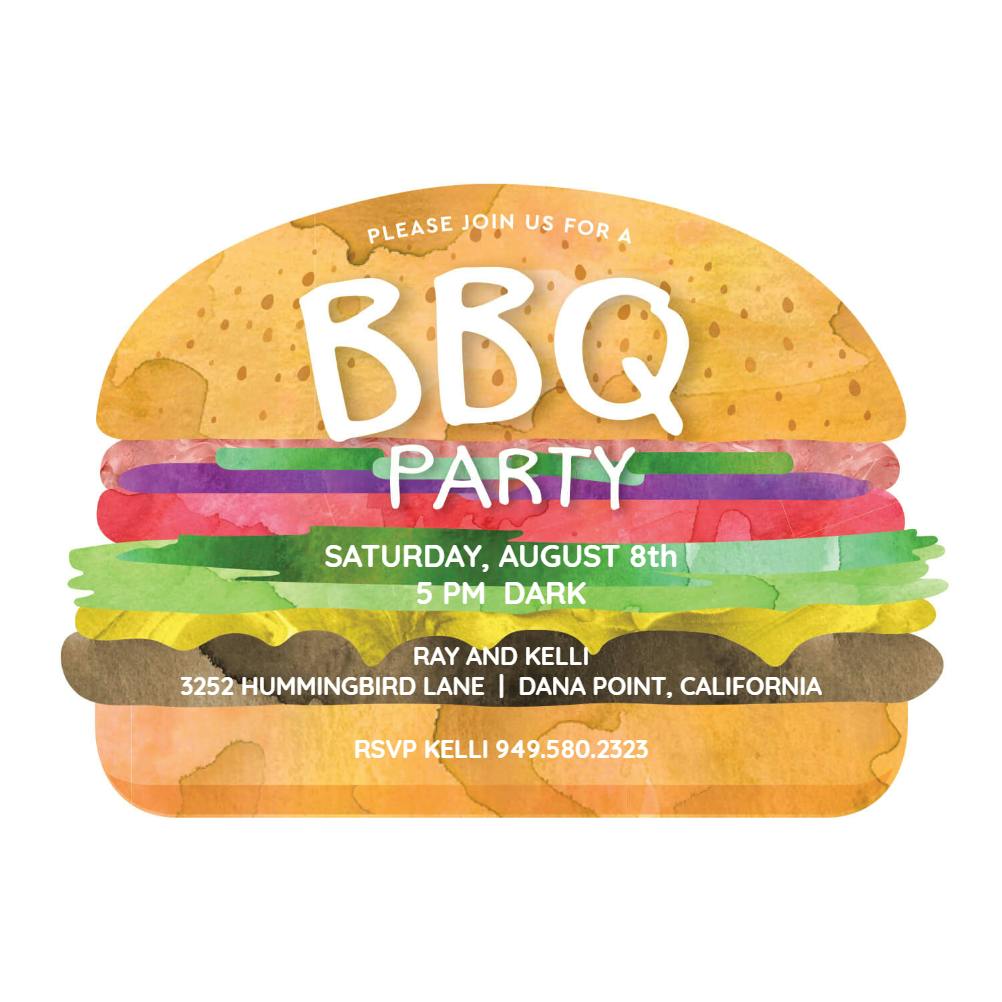 Burger - bbq party invitation