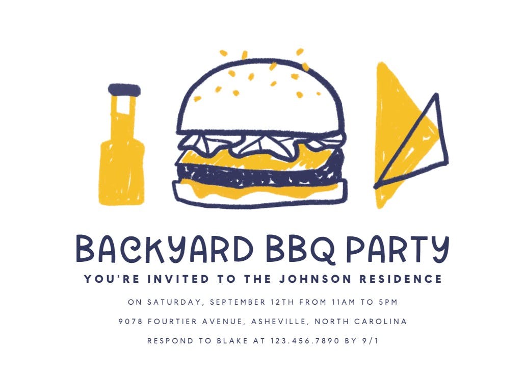 Burgers for all - bbq party invitation